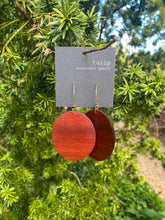 Load image into Gallery viewer, Repurposed bloodwood earrings with gold filled hooks
